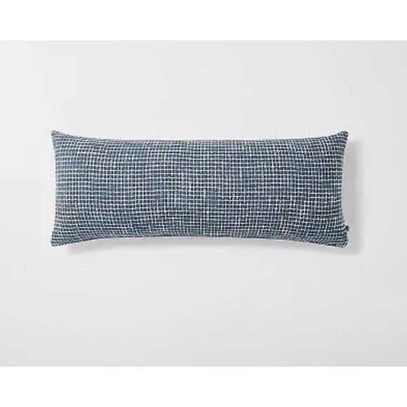 Hearth & Hand 12x30 Textured Grid Lines Lumbar Throw Pillow Sterling Blue - Picture 1 of 6